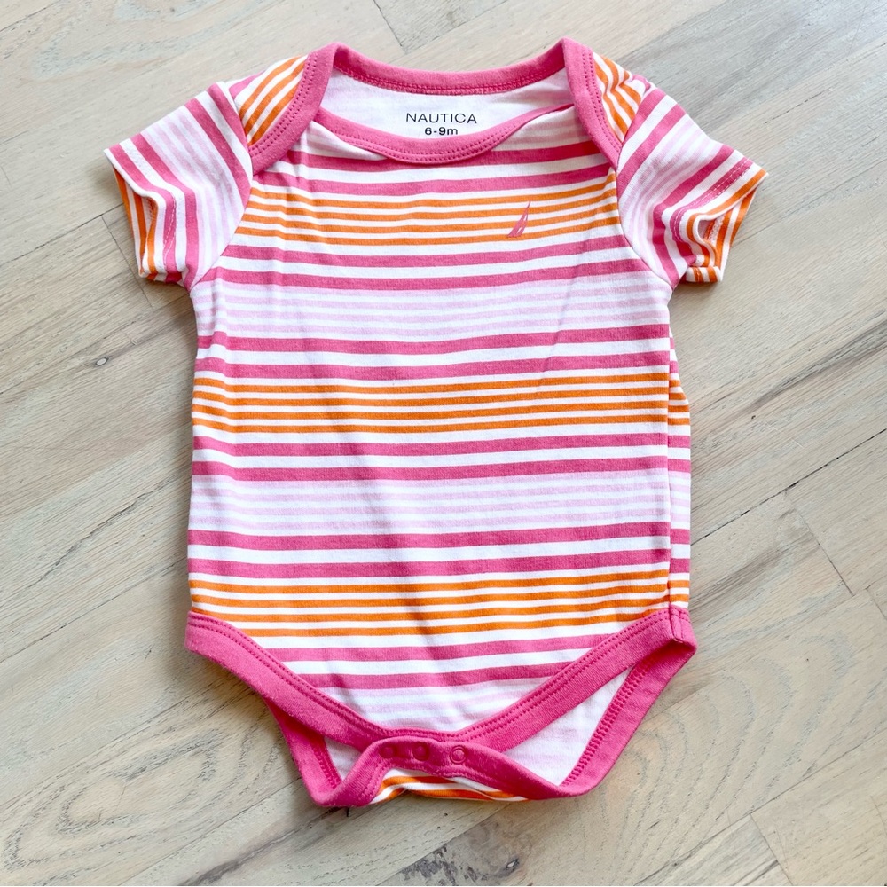 Nautica Striped Onesie | Size: 6-9 Months